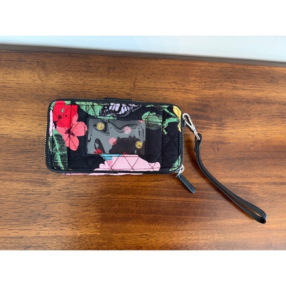 Vera Bradley Hibiscus Floral Wristlet Wallet ID Window - Picture 2 of 6